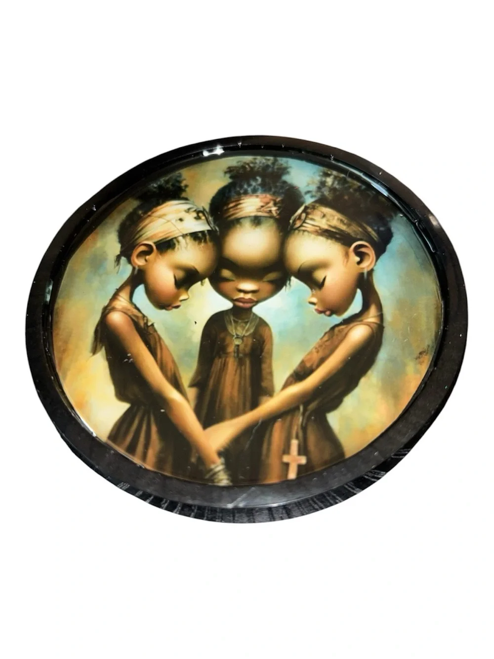 NORE’S NOVELTIES Single Handcrafted Round Decorative Beverage Coaster “COVENANT”